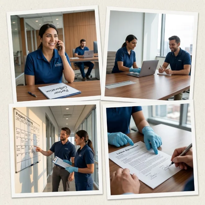 Equipo de Netiacc planificando los servicios de limpieza en la oficina